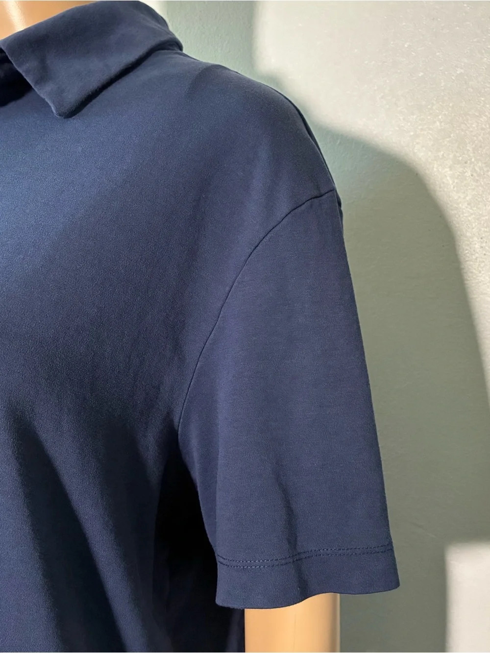 Banana Republic Men's Polo Shirt XL Blue 100% Cotton Short Sleeve 1/4 Button